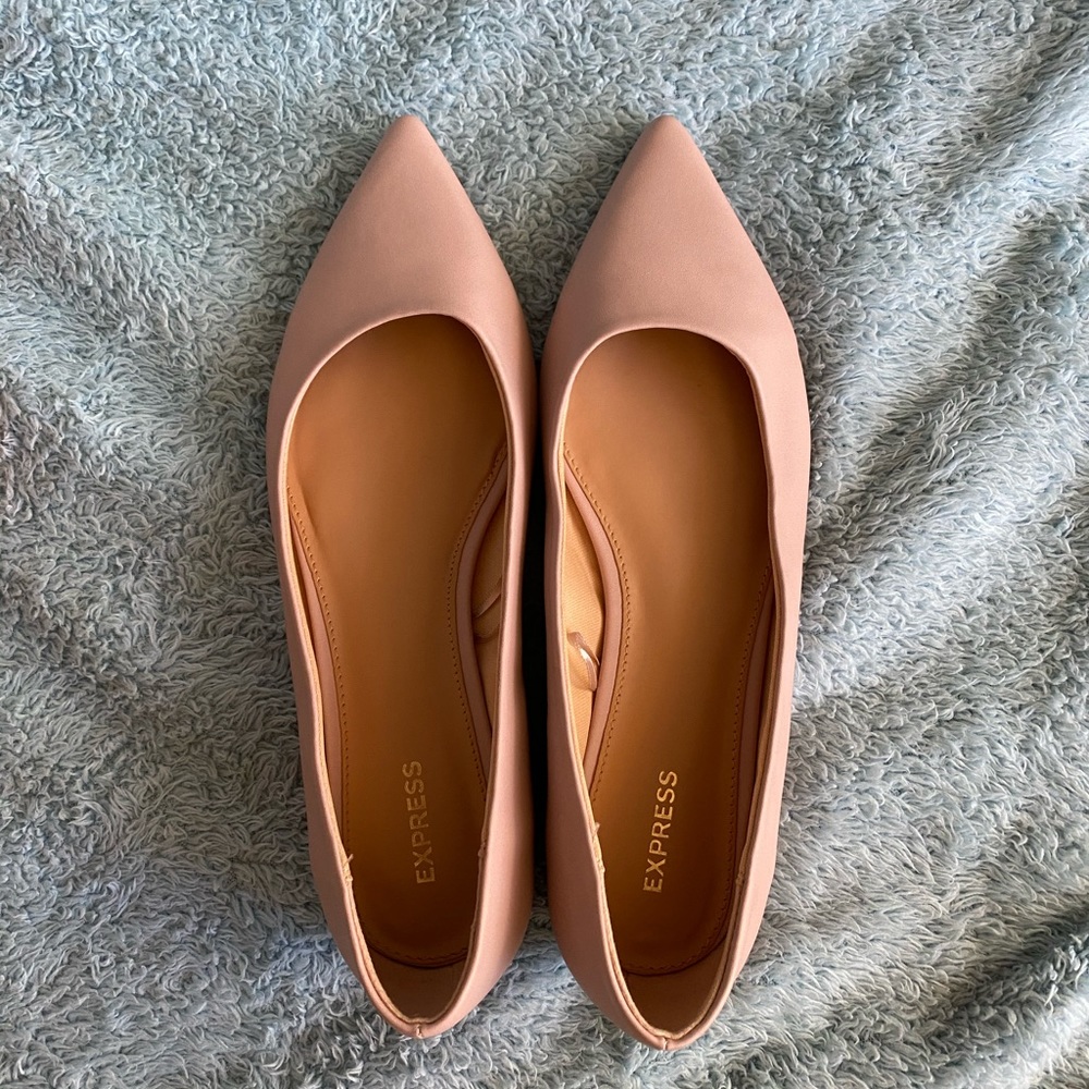 Nude Pointy Toe Flats size 10